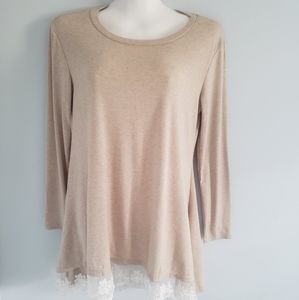 Lace Trim Long Sleeve Tunic